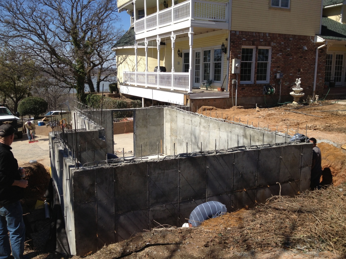 Concrete Vault & Stamped Concrete Patio | LandS Construction